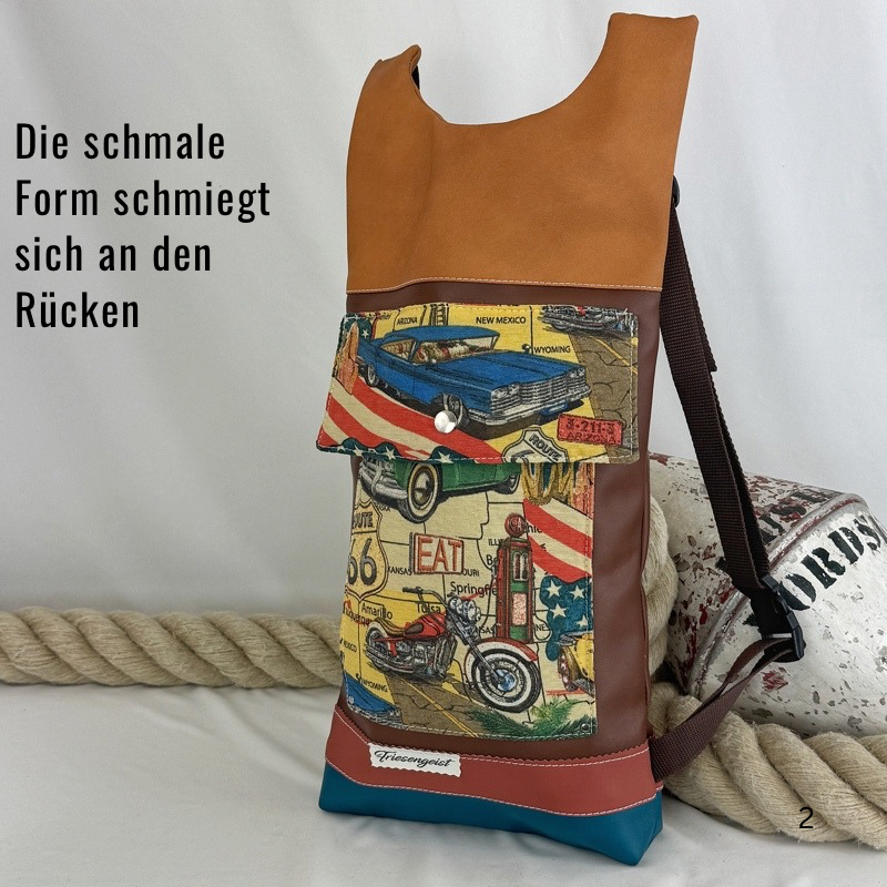 Damen- und Herrenrucksack Route 66