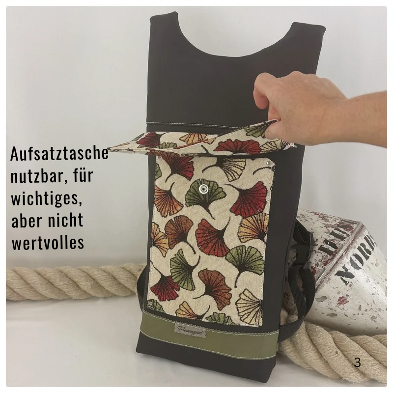 Damen- und Herrenrucksack Gingko bunt