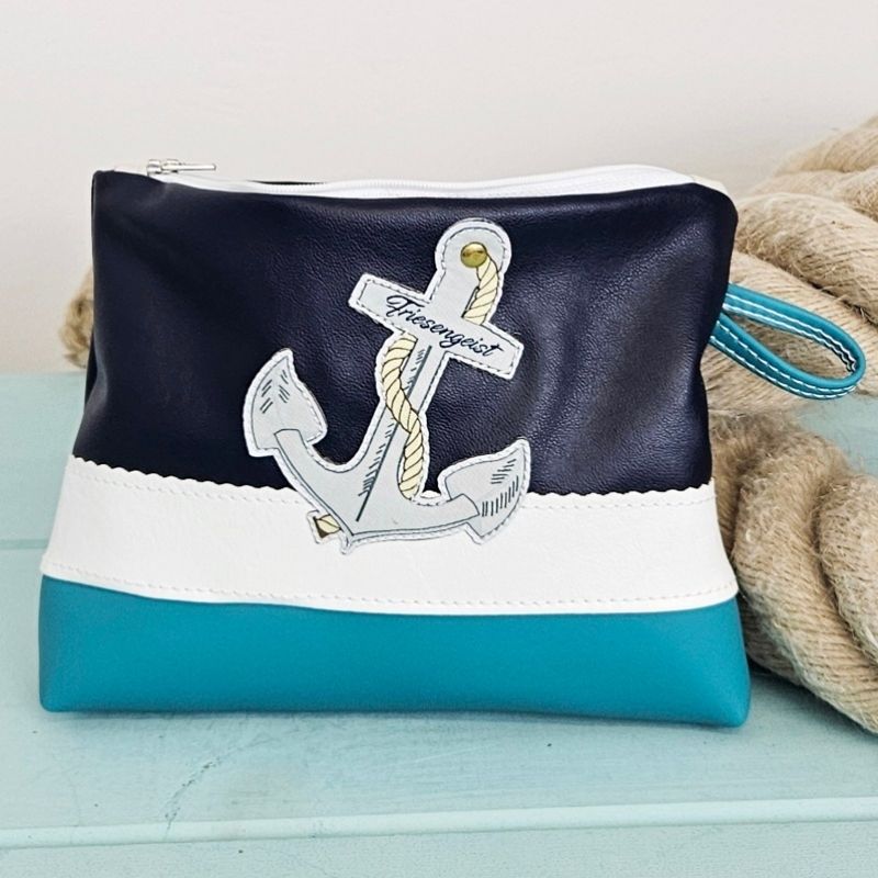 kleine Kosmetiktasche, Kulturtasche maritim