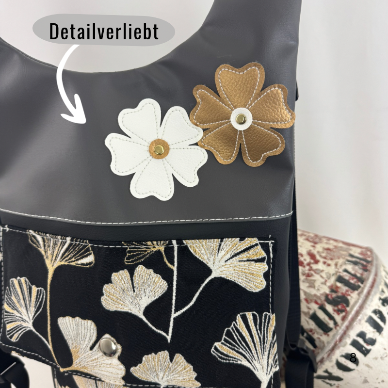 Damen- und Herrenrucksack Gingko Gold