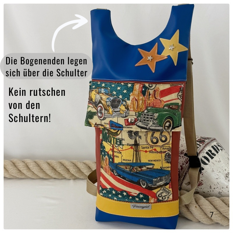 Damen- und Herrenrucksack Route 66