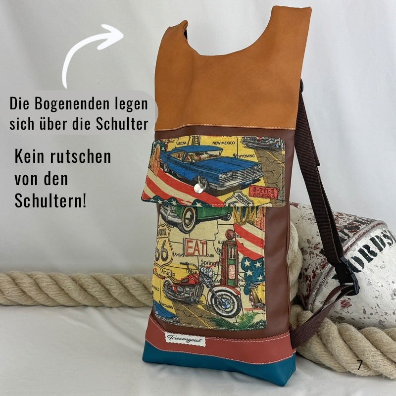Damen- und Herrenrucksack Route 66