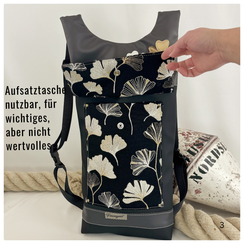 Damen- und Herrenrucksack Gingko Gold