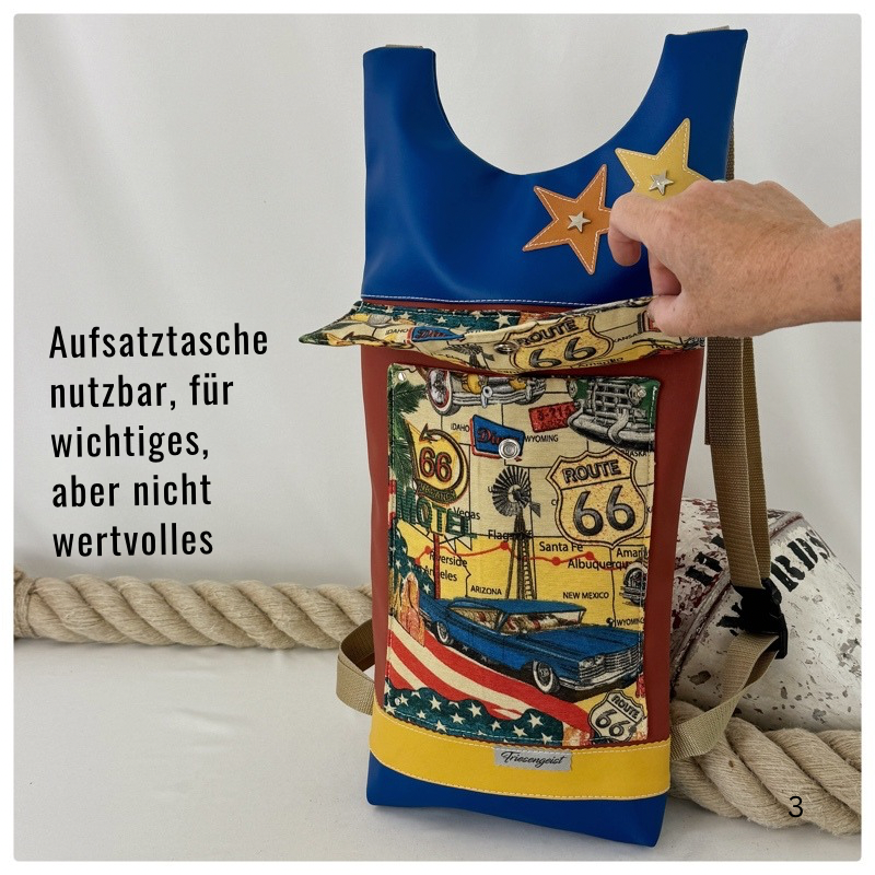 Damen- und Herrenrucksack Route 66