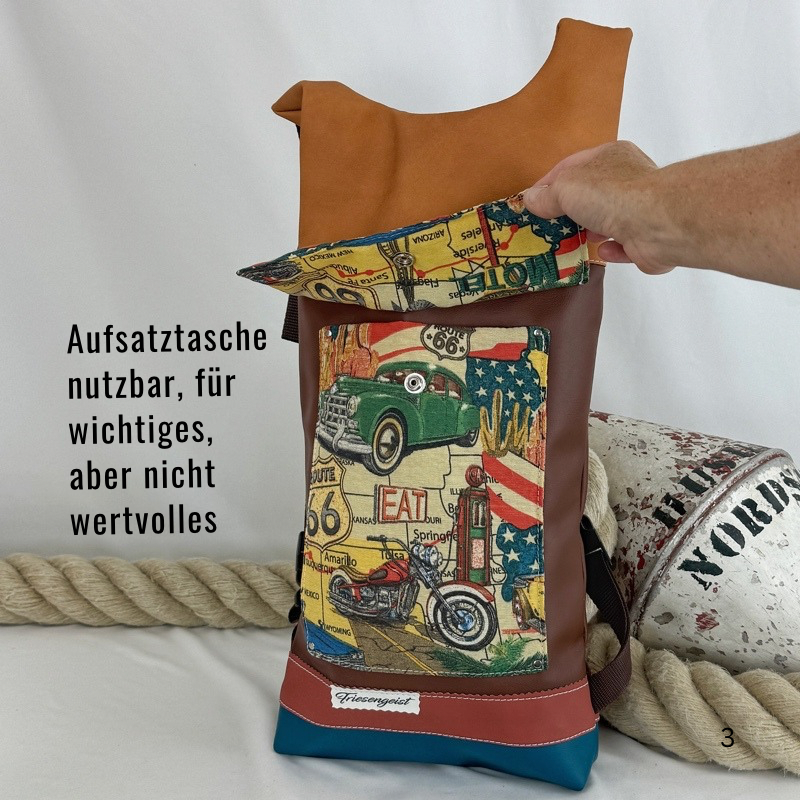 Damen- und Herrenrucksack Route 66