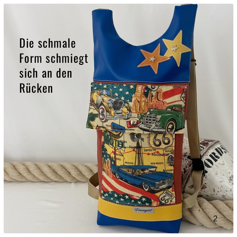 Damen- und Herrenrucksack Route 66