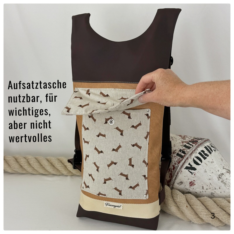 Damen- und Herrenrucksack Pelle