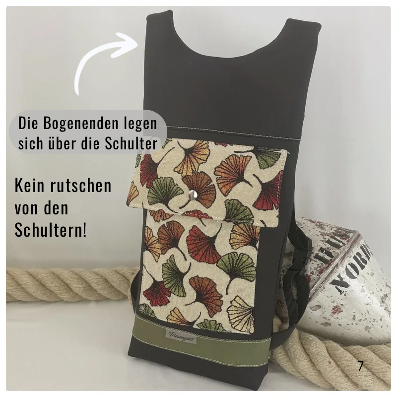 Damen- und Herrenrucksack Gingko bunt
