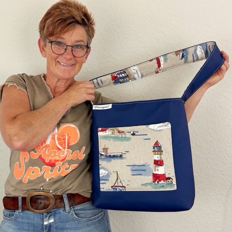 Einkaufsshopper mit einem breiten Schulterträger