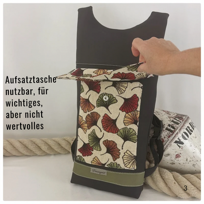 Damen- und Herrenrucksack Gingko bunt