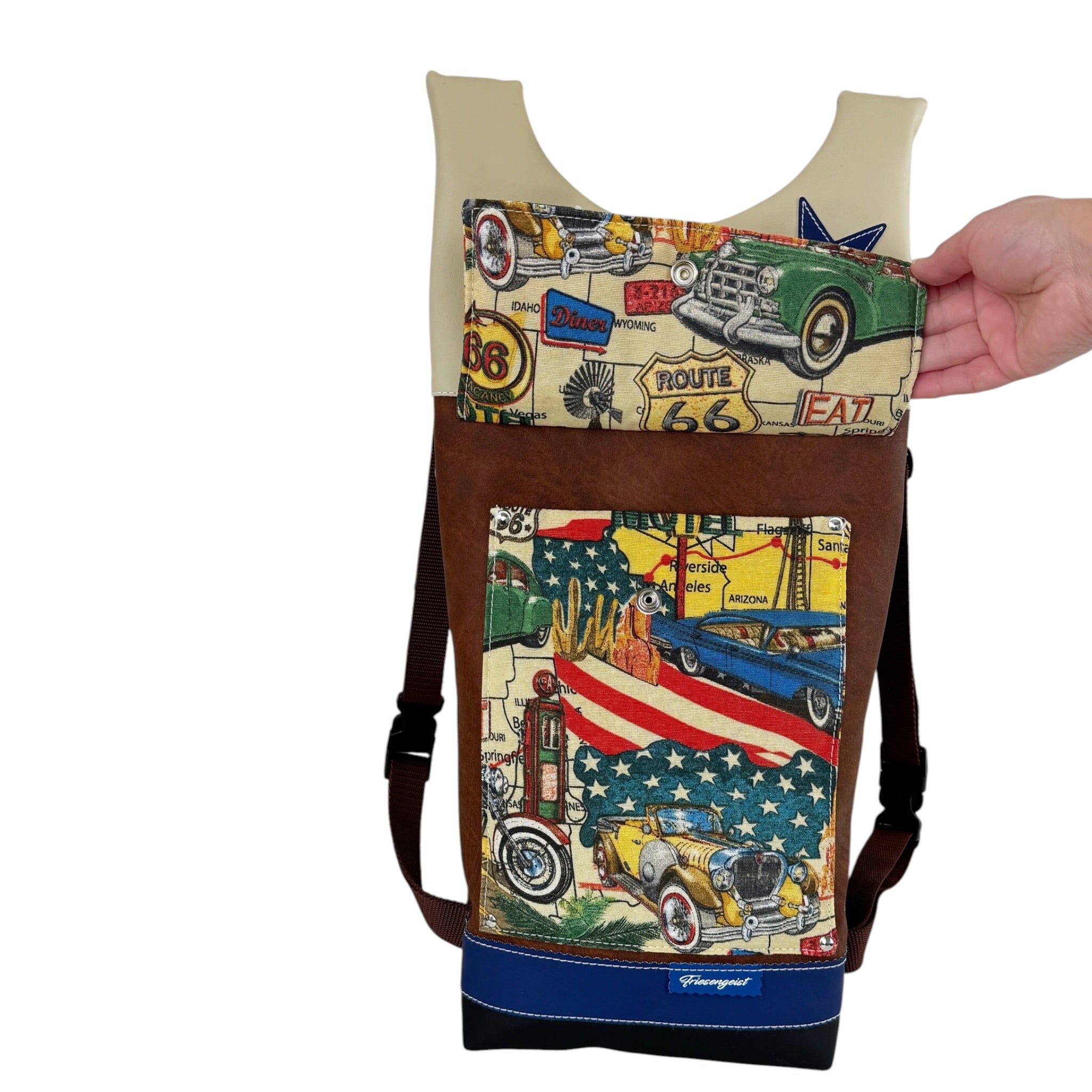 Damen- und Herrenrucksack Route 66