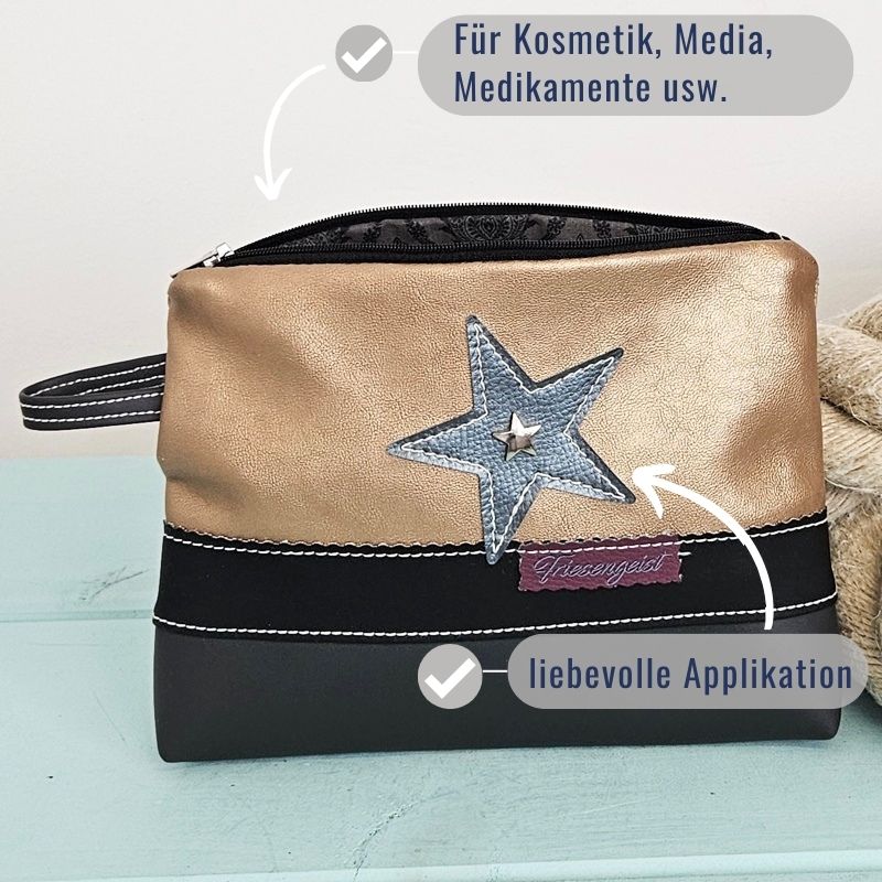 Kosmetiktasche, Multimediatasche,  Gold