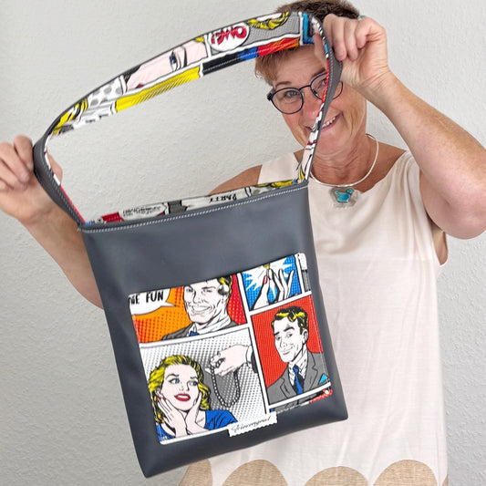 Einkaufsshopper mit einem breiten Schulterträger