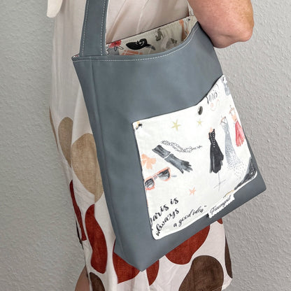 Einkaufsshopper mit einem breiten Schulterträger