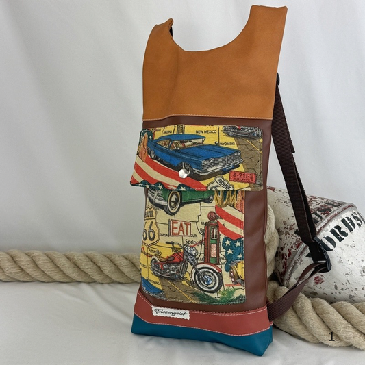 Damen- und Herrenrucksack Route 66