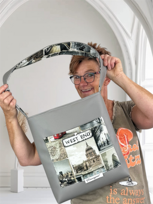Einkaufsshopper mit einem breiten Schulterträger