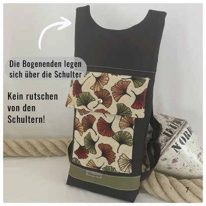 Damen- und Herrenrucksack Gingko bunt